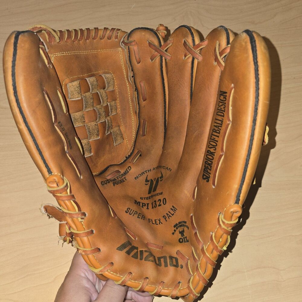 Mizuno MPI 1320 13" Max Flex US Steerhide Leather Softball Glove Power Lock RHT